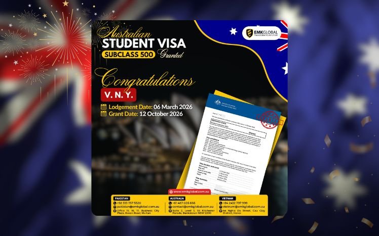 V.N.Y's Australian Student Visa grant to continue studying Tourism and Hospitality Management at AAPoly.